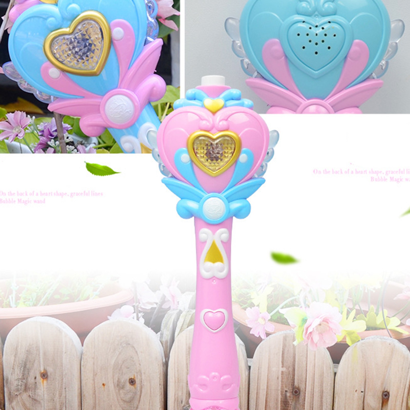 QISIWOLE Bubble Wand Machine for Kids, Automatic Electric Toys for Girls Princess Bubble Maker Machine Blower, Musical Light Up Bubble Toys for Toddlers Outdoor, 3 4 5 6 7 8 Year Old Girl Gifts Toys